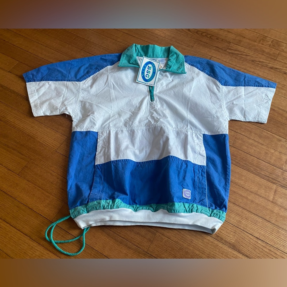 VTG NWT 90s Bristol Bay Sport Colorblock Windbreaker M Pullover Deadstock Hills